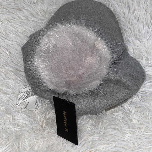 Forever 21 Cap with Fur Ball on Top - Picture 3 of 5